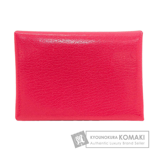 HERMES Calvi Duo Rose Extreme SilverHardware Card Case Chevre Ladies [Used]