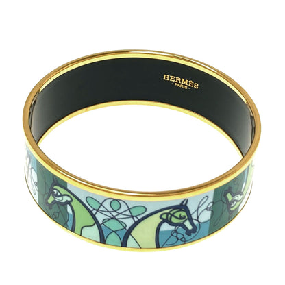 HERMES Emaille GM bangle Bracelet Gold Plated Ladies [Used]