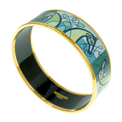 HERMES Emaille GM bangle Bracelet Gold Plated Ladies [Used]