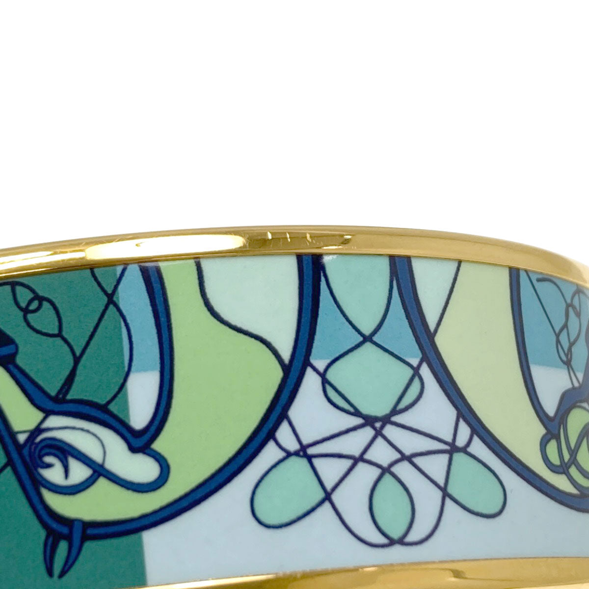 HERMES Emaille GM bangle Bracelet Gold Plated Ladies [Used]