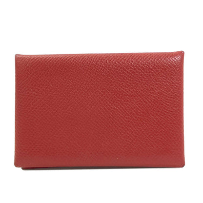 HERMES Calvi SilverHardware Card Case Epsom Ladies [Used]