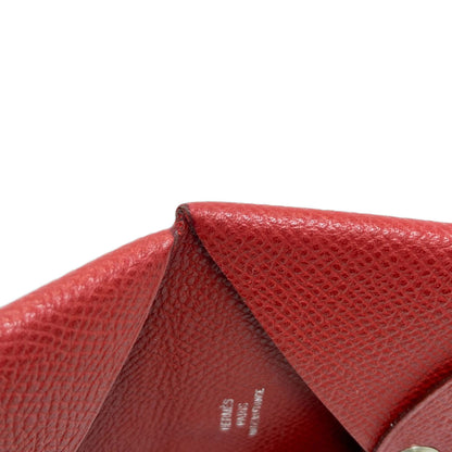 HERMES Calvi SilverHardware Card Case Epsom Ladies [Used]