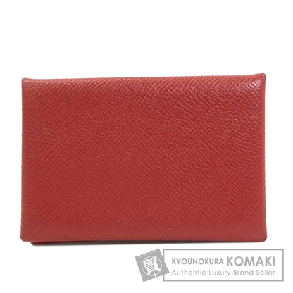 HERMES Calvi SilverHardware Card Case Epsom Ladies [Used]