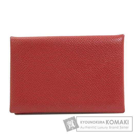HERMES Calvi SilverHardware Card Case Epsom Ladies [Used]