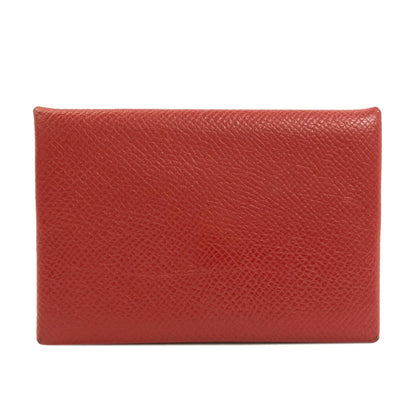 HERMES Calvi SilverHardware Card Case Epsom Ladies [Used]