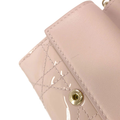 CHRISTIAN DIOR Lady Dior Lotus Bifold Wallet with Coin Pocket Patent leather Ladies [Used]