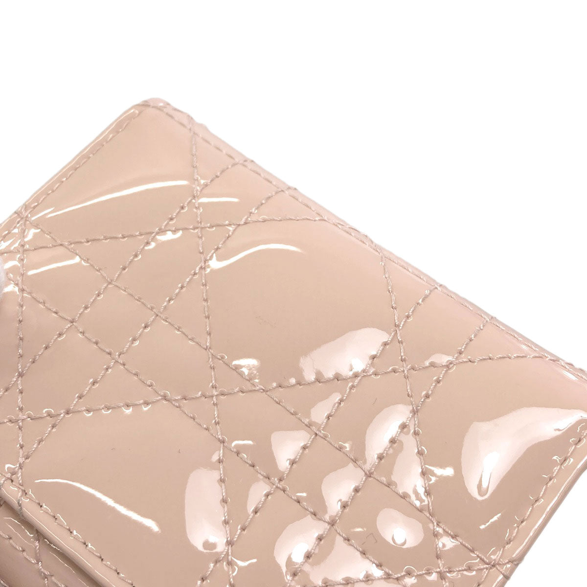 CHRISTIAN DIOR Lady Dior Lotus Bifold Wallet with Coin Pocket Patent leather Ladies [Used]