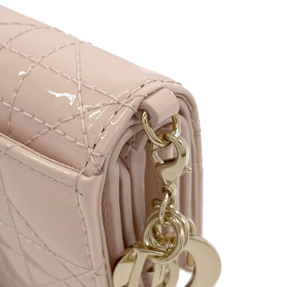 CHRISTIAN DIOR Lady Dior Lotus Bifold Wallet with Coin Pocket Patent leather Ladies [Used]