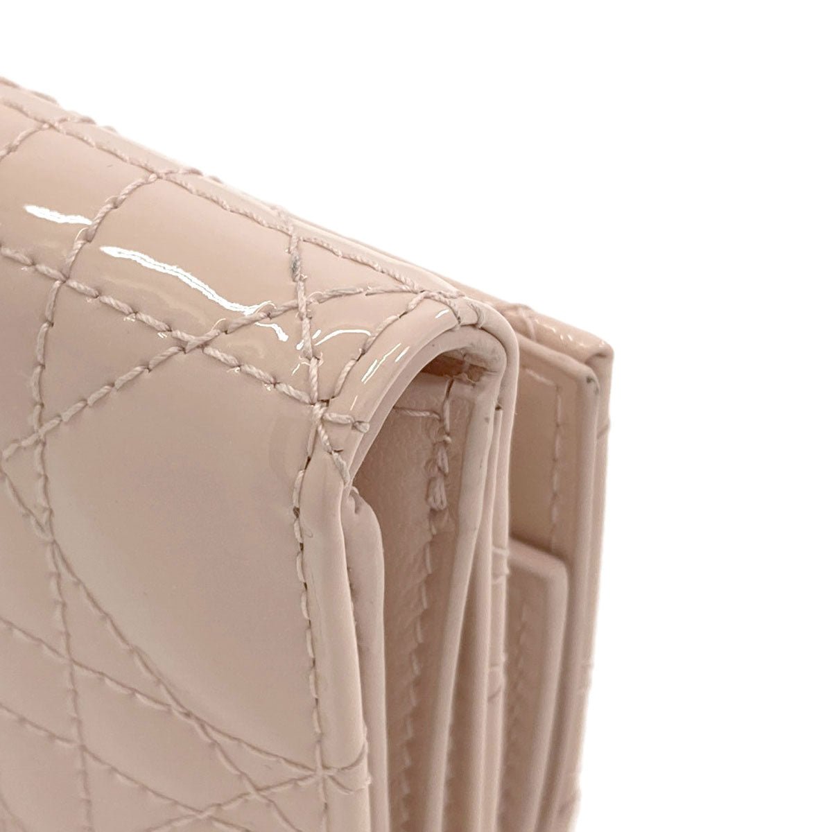 CHRISTIAN DIOR Lady Dior Lotus Bifold Wallet with Coin Pocket Patent leather Ladies [Used]