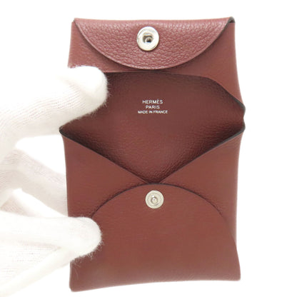 HERMES Bastia SilverHardware coin purse Evercolor Ladies [Used]