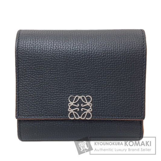 LOEWE Anagram Trifold Wallet Bifold Wallet with Coin Pocket Leather Ladies [Used]
