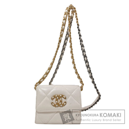 CHANEL Chain Wallet COCO Mark GoldHardware SilverHardware coin purse Lambskin Ladies [Used]