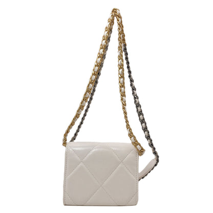 CHANEL Chain Wallet COCO Mark GoldHardware SilverHardware coin purse Lambskin Ladies [Used]