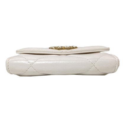 CHANEL Chain Wallet COCO Mark GoldHardware SilverHardware coin purse Lambskin Ladies [Used]