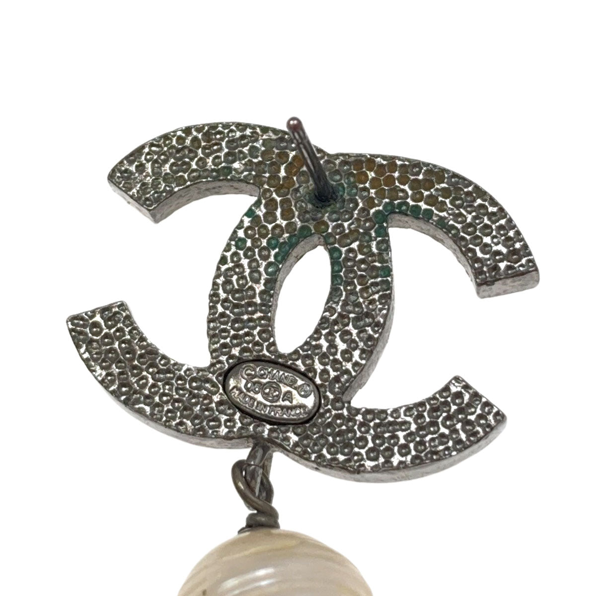 CHANEL COCO Mark Rhinestone Fake Pearl earring Metal Ladies [Used]