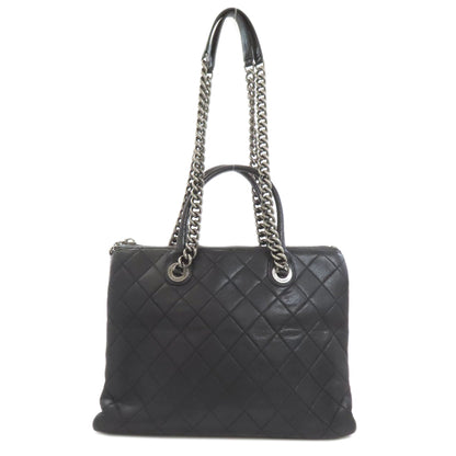 CHANEL Matelasse 2WAY SilverHardware Tote Bag Calf Ladies [Used]