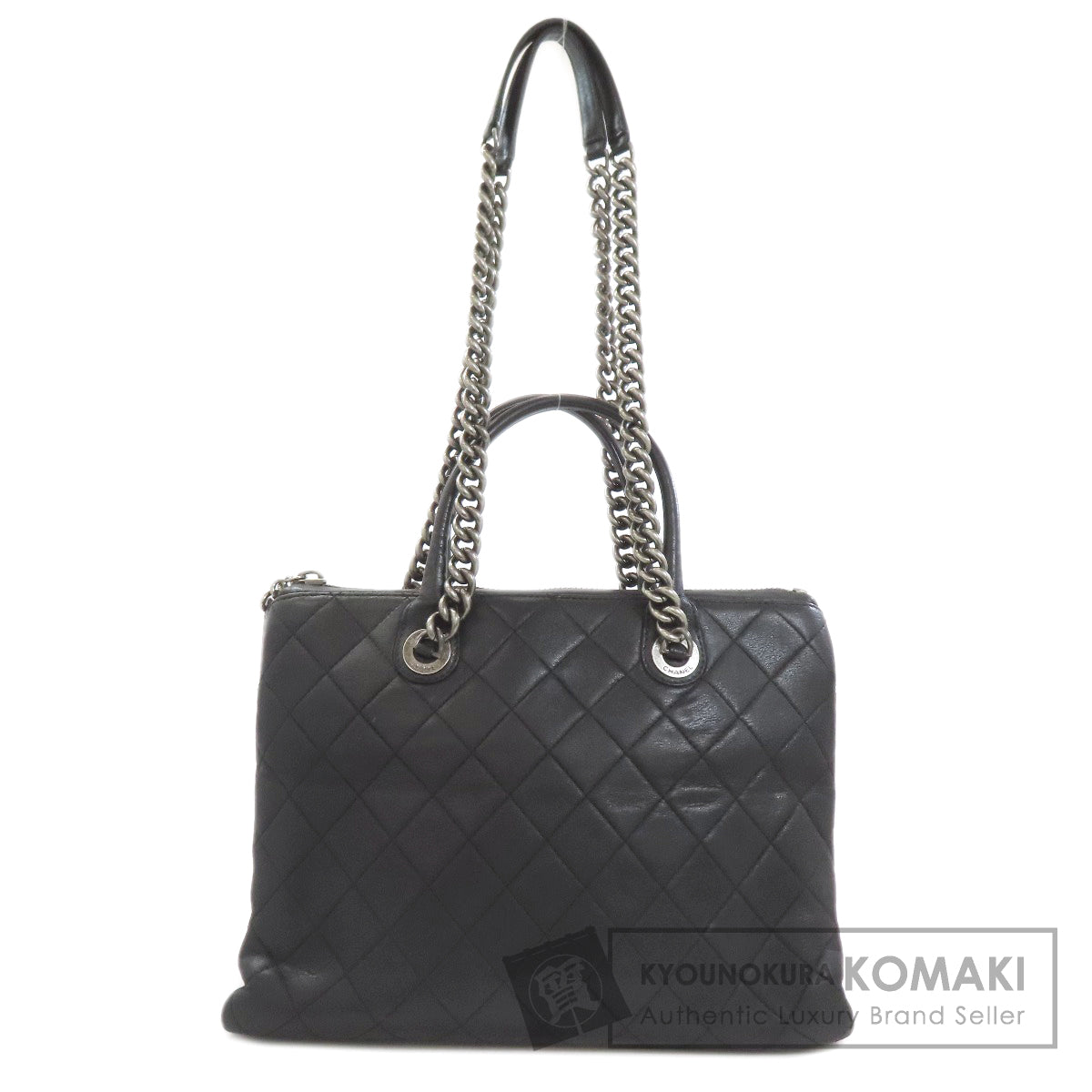 CHANEL Matelasse 2WAY SilverHardware Tote Bag Calf Ladies [Used]