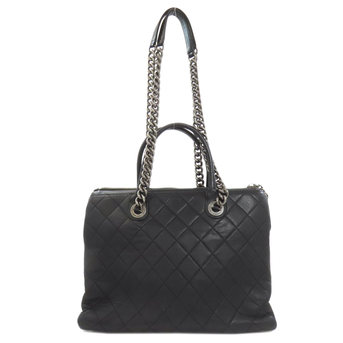 CHANEL Matelasse 2WAY SilverHardware Tote Bag Calf Ladies [Used]