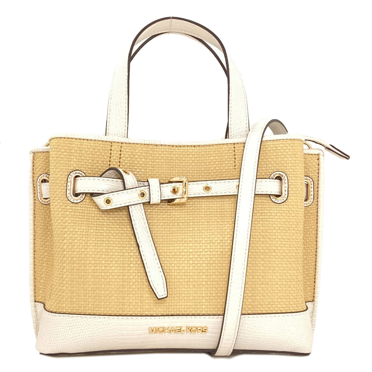 Michael Kors Emilia 2WAY Handbag Leather Straw-like materialLadies [Used]