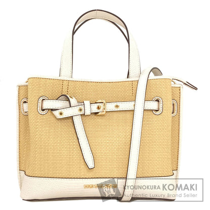 Michael Kors Emilia 2WAY Handbag Leather Straw-like materialLadies [Used]
