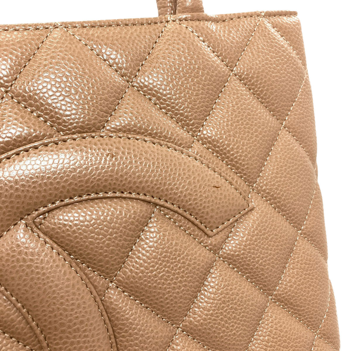 CHANEL Medallion GoldHardware Tote Bag Grained Calfskin Skin Ladies [Used]