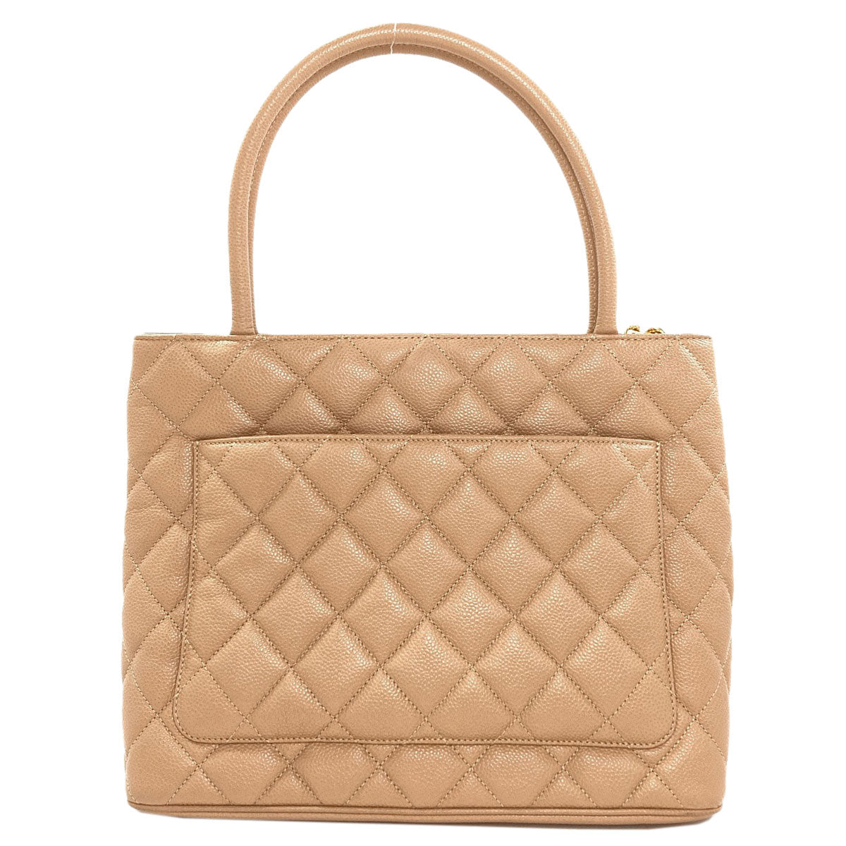 CHANEL Medallion GoldHardware Tote Bag Grained Calfskin Skin Ladies [Used]