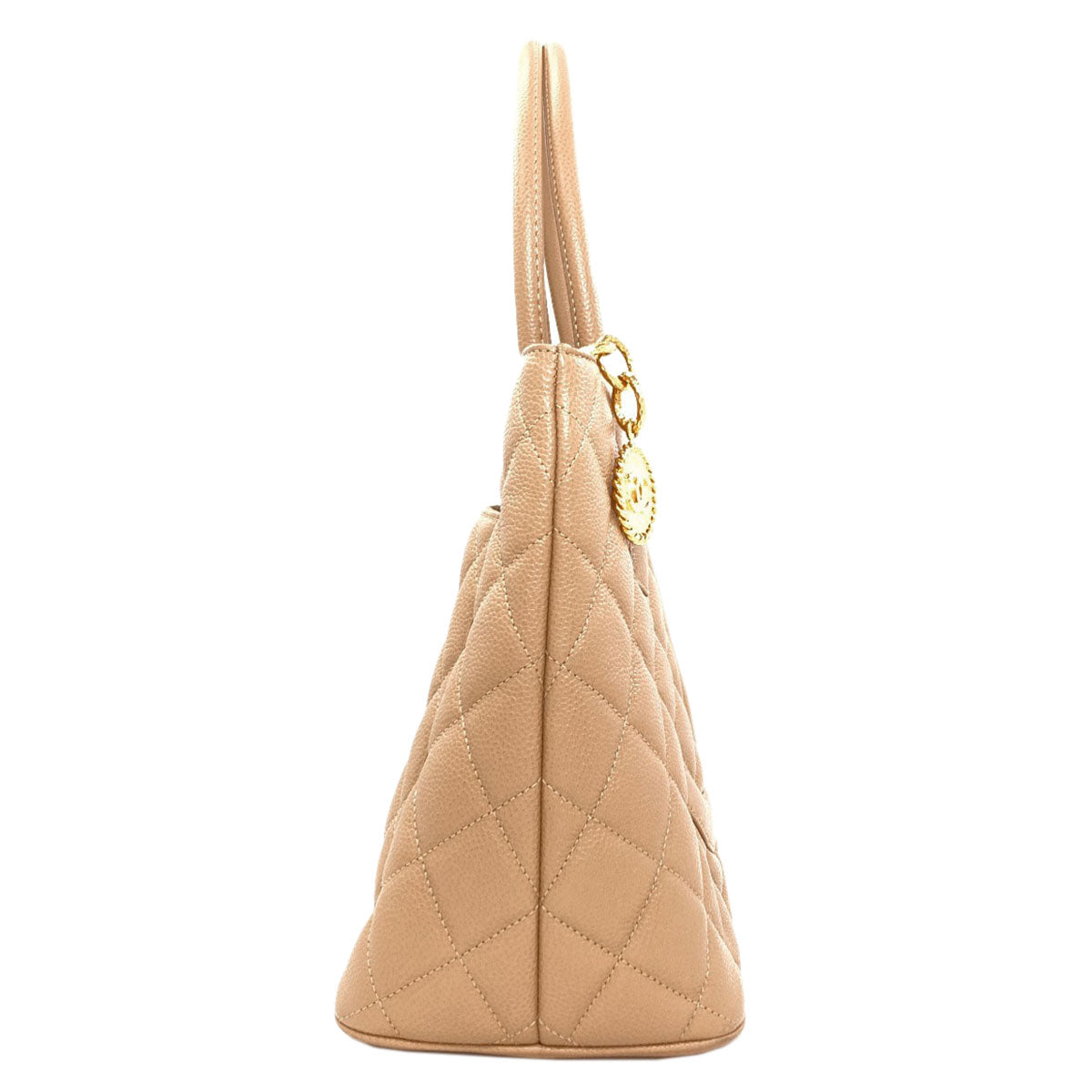 CHANEL Medallion GoldHardware Tote Bag Grained Calfskin Skin Ladies [Used]