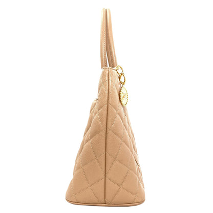 CHANEL Medallion GoldHardware Tote Bag Grained Calfskin Skin Ladies [Used]