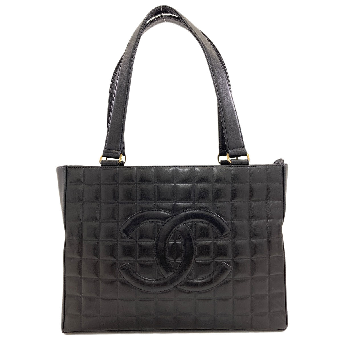 CHANEL Chocolate Bar GoldHardware Tote Bag Lambskin Ladies [Used]