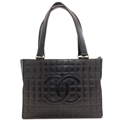 CHANEL Chocolate Bar GoldHardware Tote Bag Lambskin Ladies [Used]