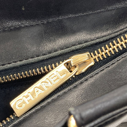 CHANEL Chocolate Bar GoldHardware Tote Bag Lambskin Ladies [Used]