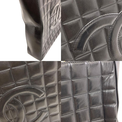 CHANEL Chocolate Bar GoldHardware Tote Bag Lambskin Ladies [Used]