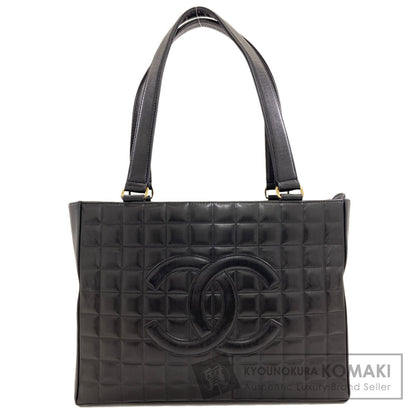 CHANEL Chocolate Bar GoldHardware Tote Bag Lambskin Ladies [Used]