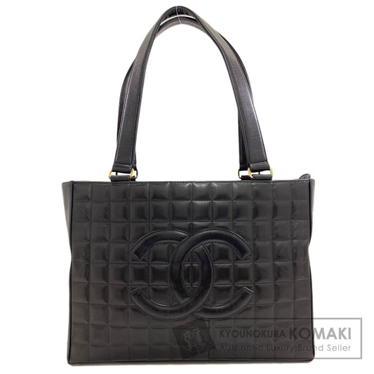 CHANEL Chocolate Bar GoldHardware Tote Bag Lambskin Ladies [Used]