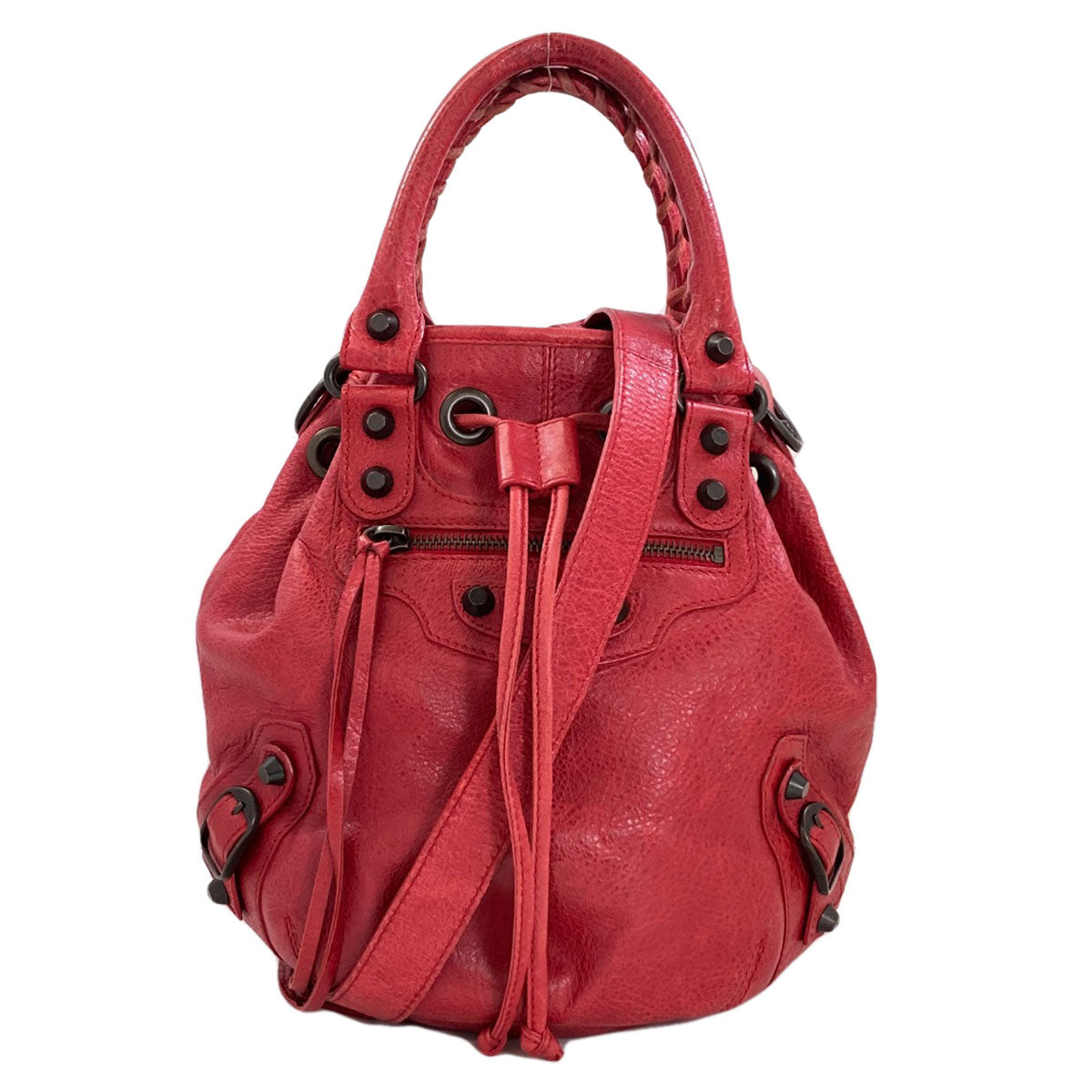 BALENCIAGA 246438 Classic mini pompon Handbag Calf Ladies [Used]