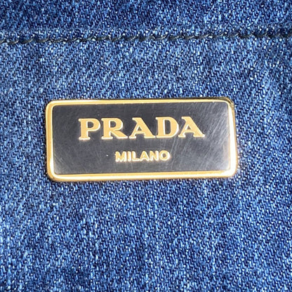PRADA B2642B Canapa Tote Bag Denim Ladies [Used]