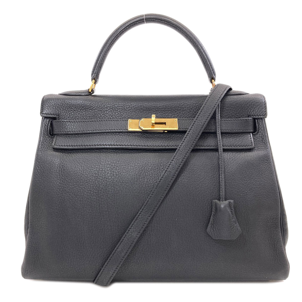 HERMES Kelly 32 inner stitch GoldHardware Handbag Taurillon Clemence Ladies [Used]