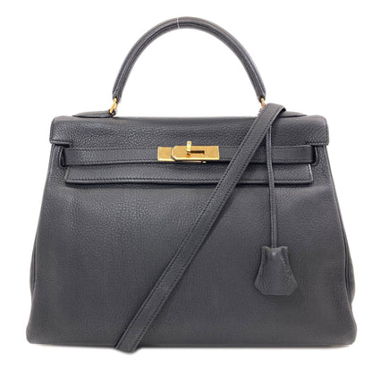 HERMES Kelly 32 inner stitch GoldHardware Handbag Taurillon Clemence Ladies [Used]