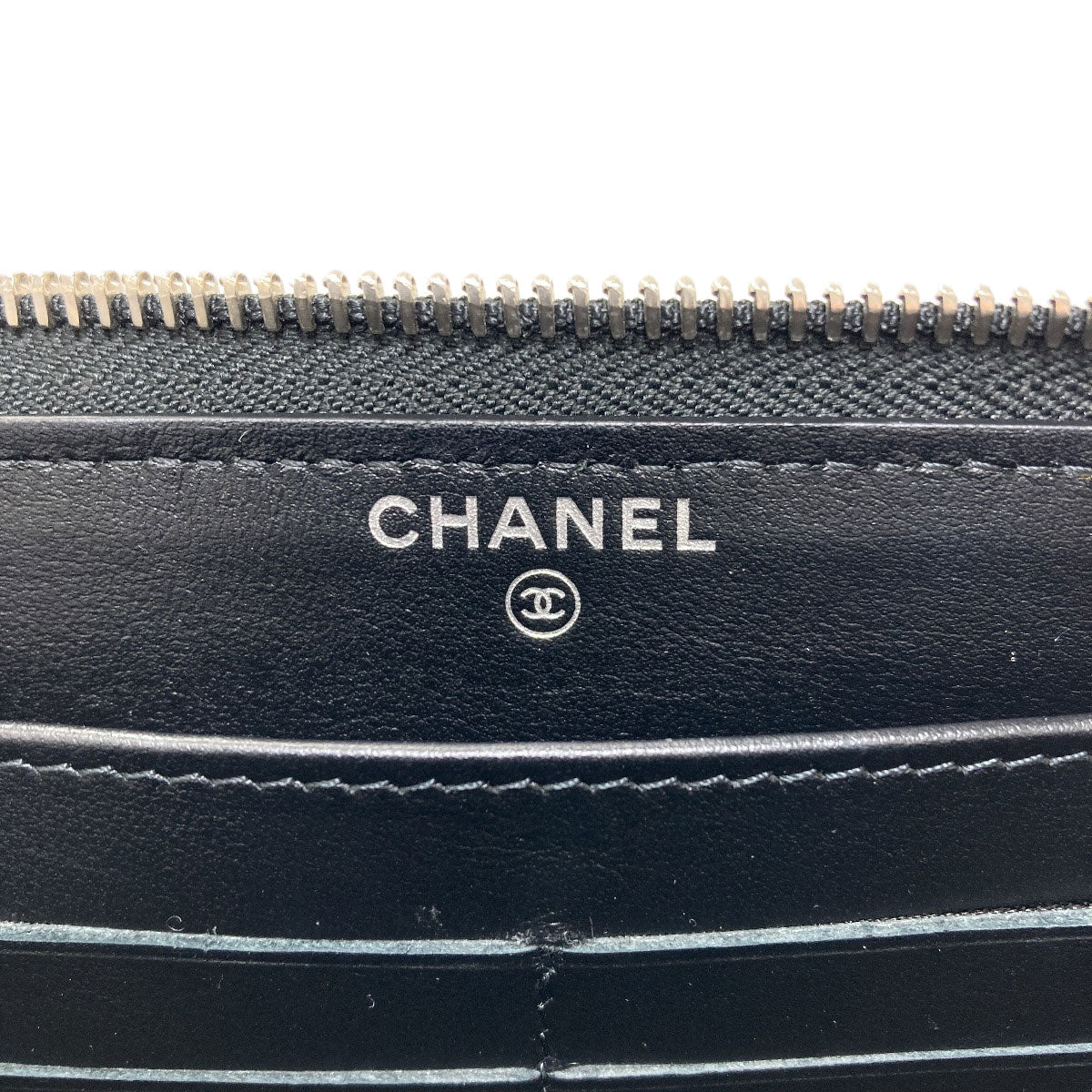 CHANEL Camellia COCO Mark SilverHardware Long wallet (with coin pocket) Calf Ladies [Used]