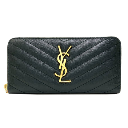 SAINT LAURENT Cassandra Long wallet (with coin pocket) Leather Ladies [Used]