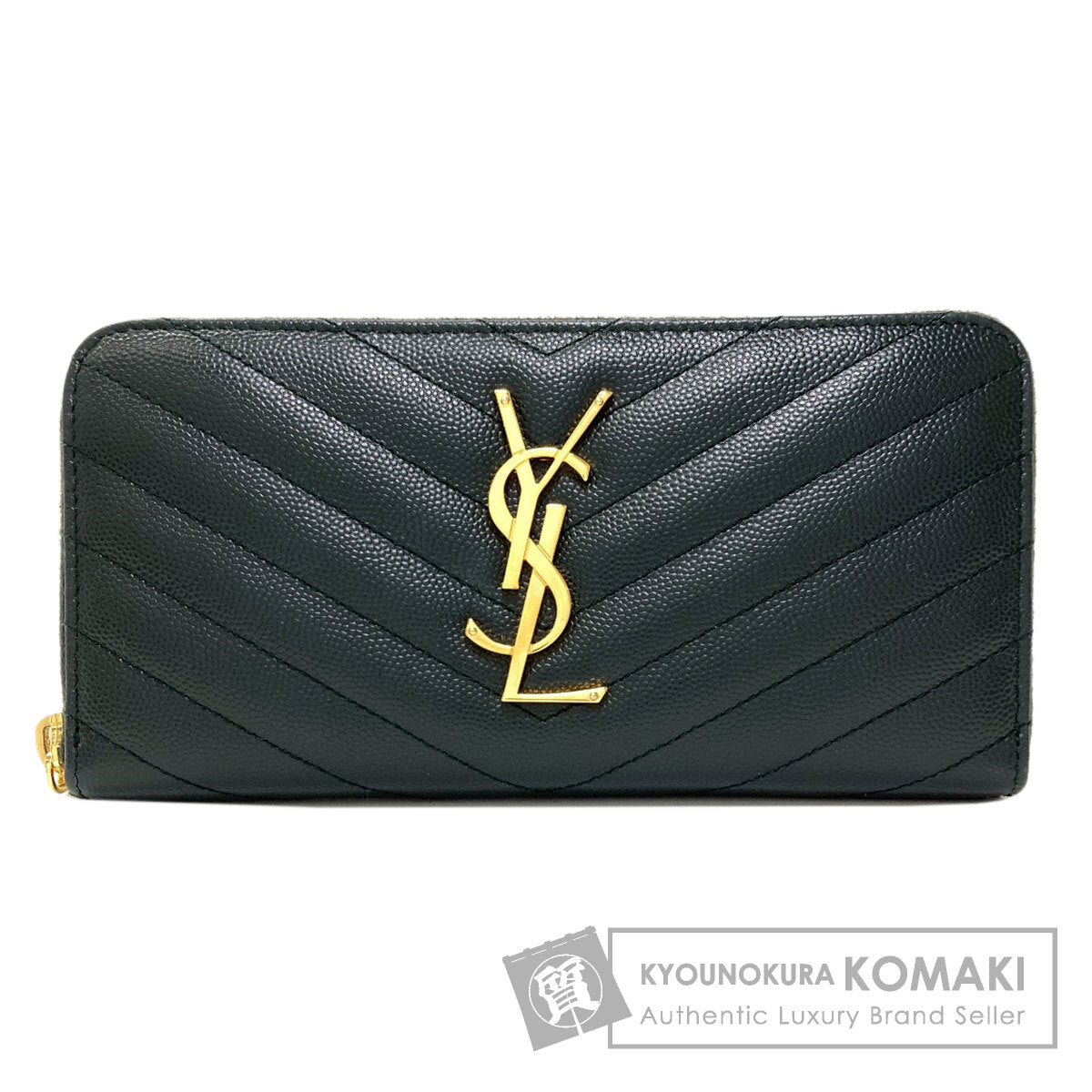 SAINT LAURENT Cassandra Long wallet (with coin pocket) Leather Ladies [Used]