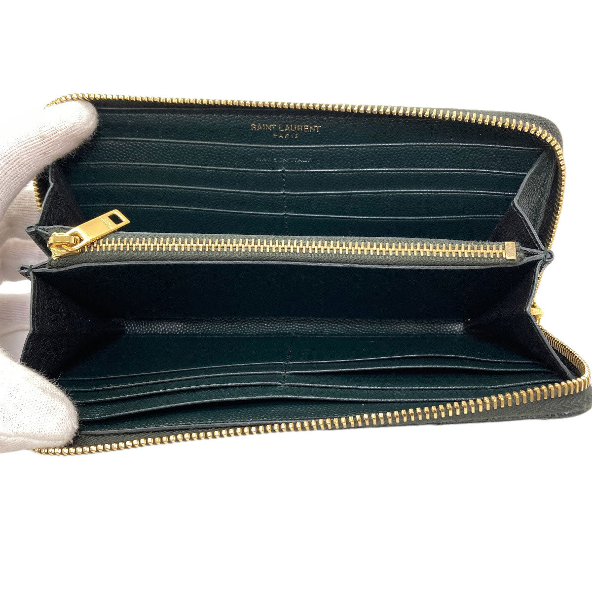 SAINT LAURENT Cassandra Long wallet (with coin pocket) Leather Ladies [Used]