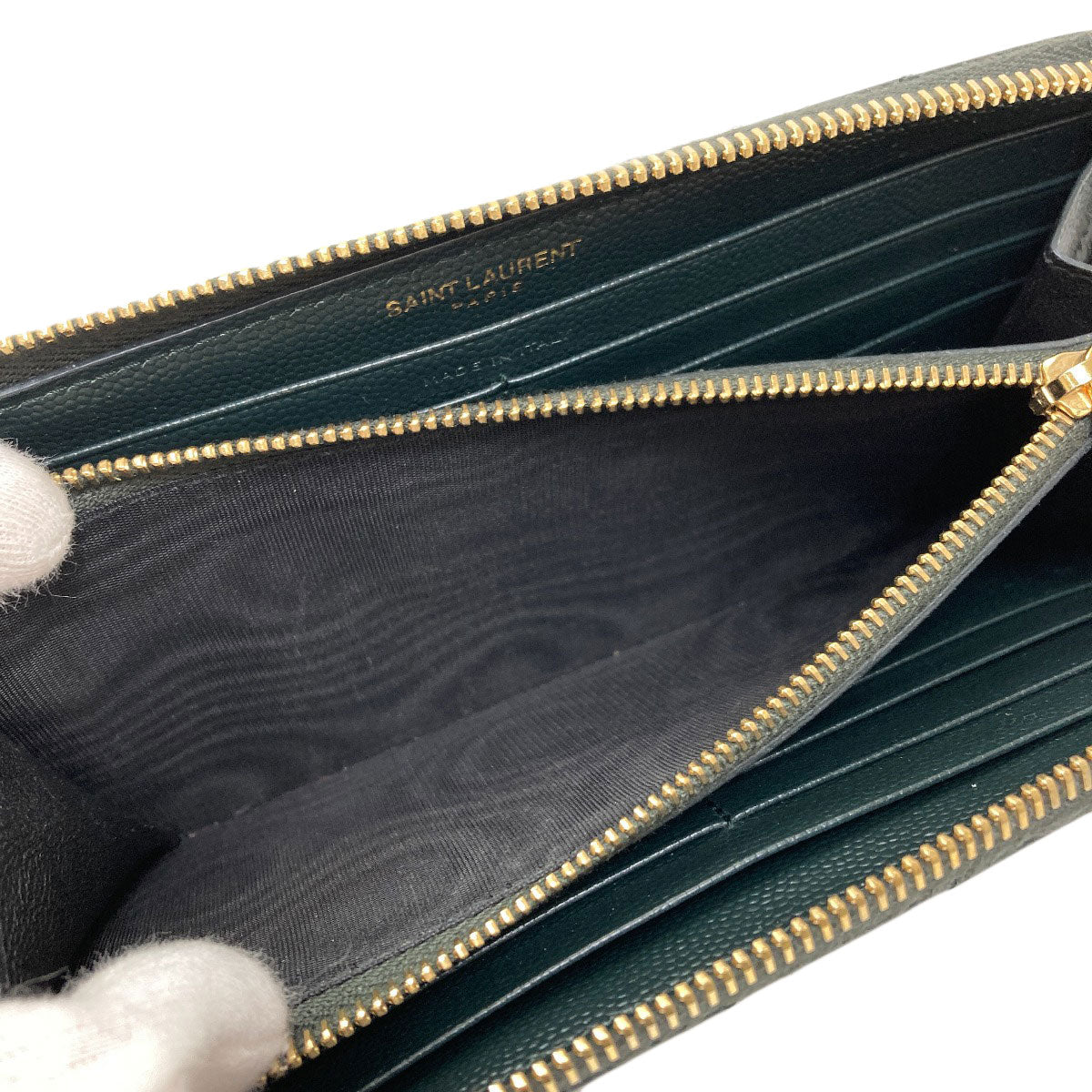 SAINT LAURENT Cassandra Long wallet (with coin pocket) Leather Ladies [Used]