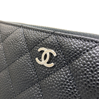 CHANEL Matelasse COCO Mark SilverHardware Long wallet (with coin pocket) Grained Calfskin Skin Ladies [Used]