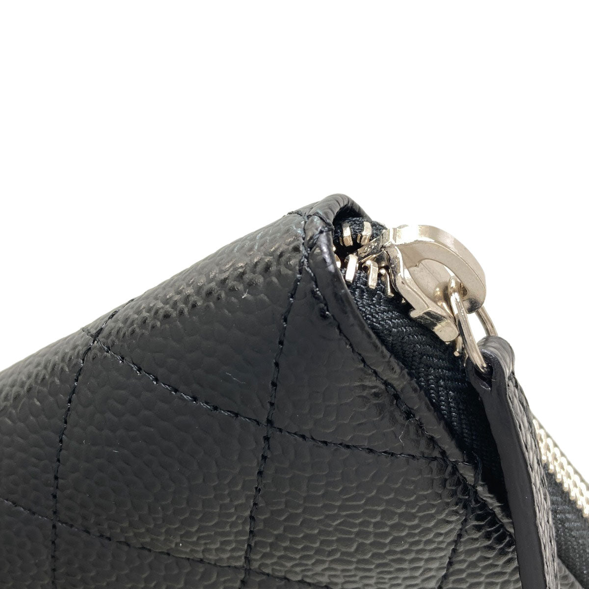 CHANEL Matelasse COCO Mark SilverHardware Long wallet (with coin pocket) Grained Calfskin Skin Ladies [Used]