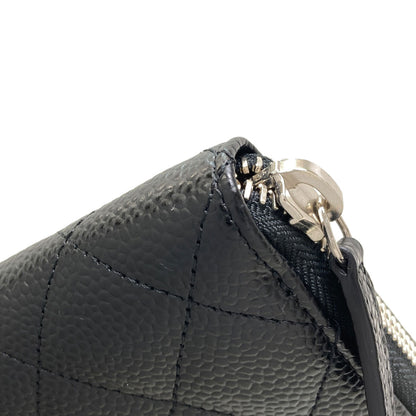CHANEL Matelasse COCO Mark SilverHardware Long wallet (with coin pocket) Grained Calfskin Skin Ladies [Used]