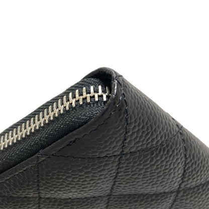 CHANEL Matelasse COCO Mark SilverHardware Long wallet (with coin pocket) Grained Calfskin Skin Ladies [Used]