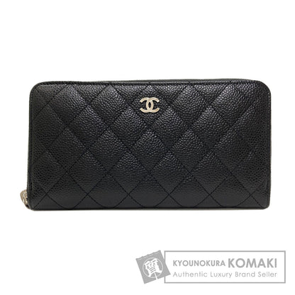 CHANEL Matelasse COCO Mark SilverHardware Long wallet (with coin pocket) Grained Calfskin Skin Ladies [Used]