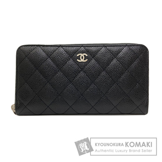 CHANEL Matelasse COCO Mark SilverHardware Long wallet (with coin pocket) Grained Calfskin Skin Ladies [Used]