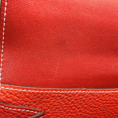 HERMES Dogon GM Duo SilverHardware Long wallet (with coin pocket) Calf Ladies [Used]